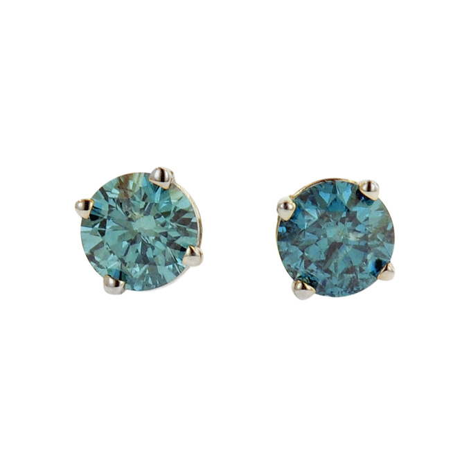 1E0287 - Blue Diamond Earrings